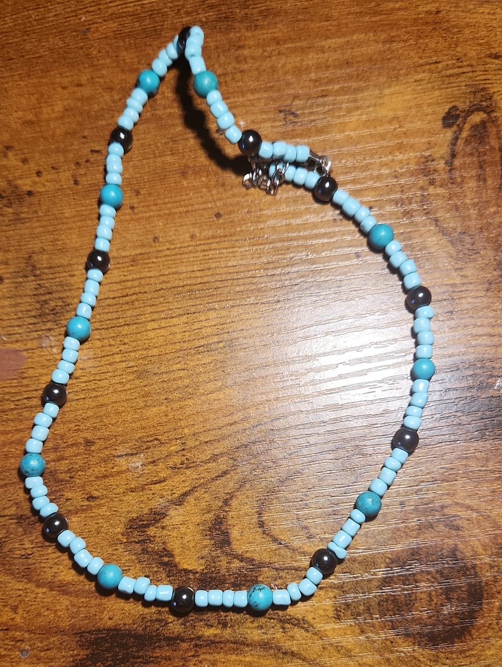 Turquoise Beaded Women's Necklace - Light Blue and Navajo Pearl